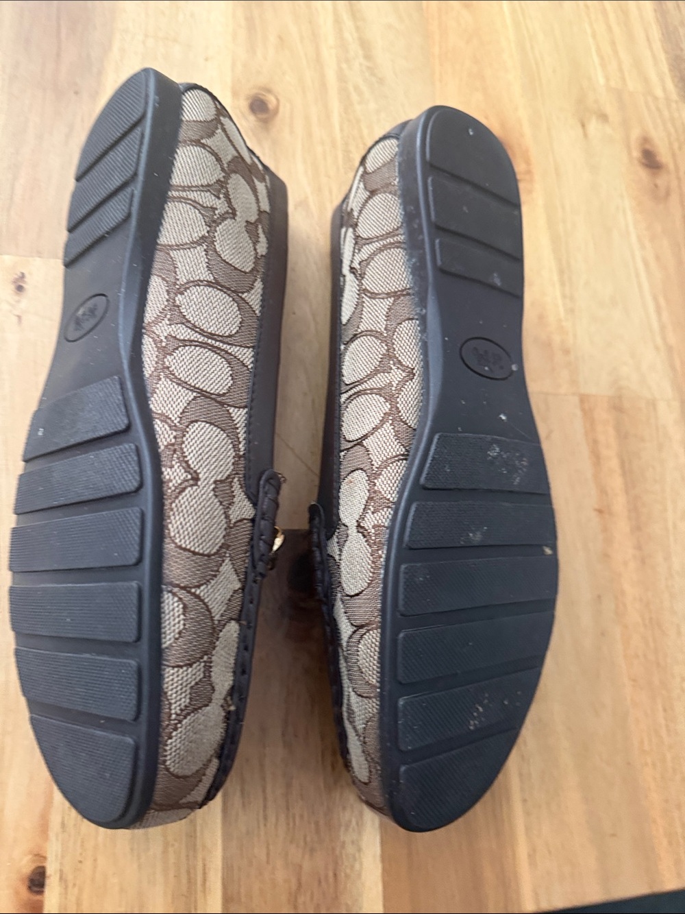 Coach Brown Signature Canvas Loafers with Gold-Tone Hardware - Picture 7 of 7